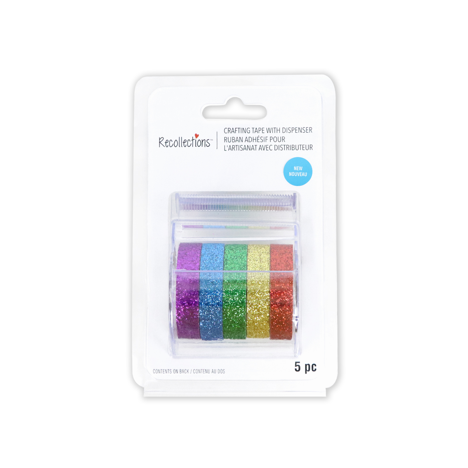 12 Pack: Primary Colors Glitter Crafting Tape & Dispenser Set by Recollections™